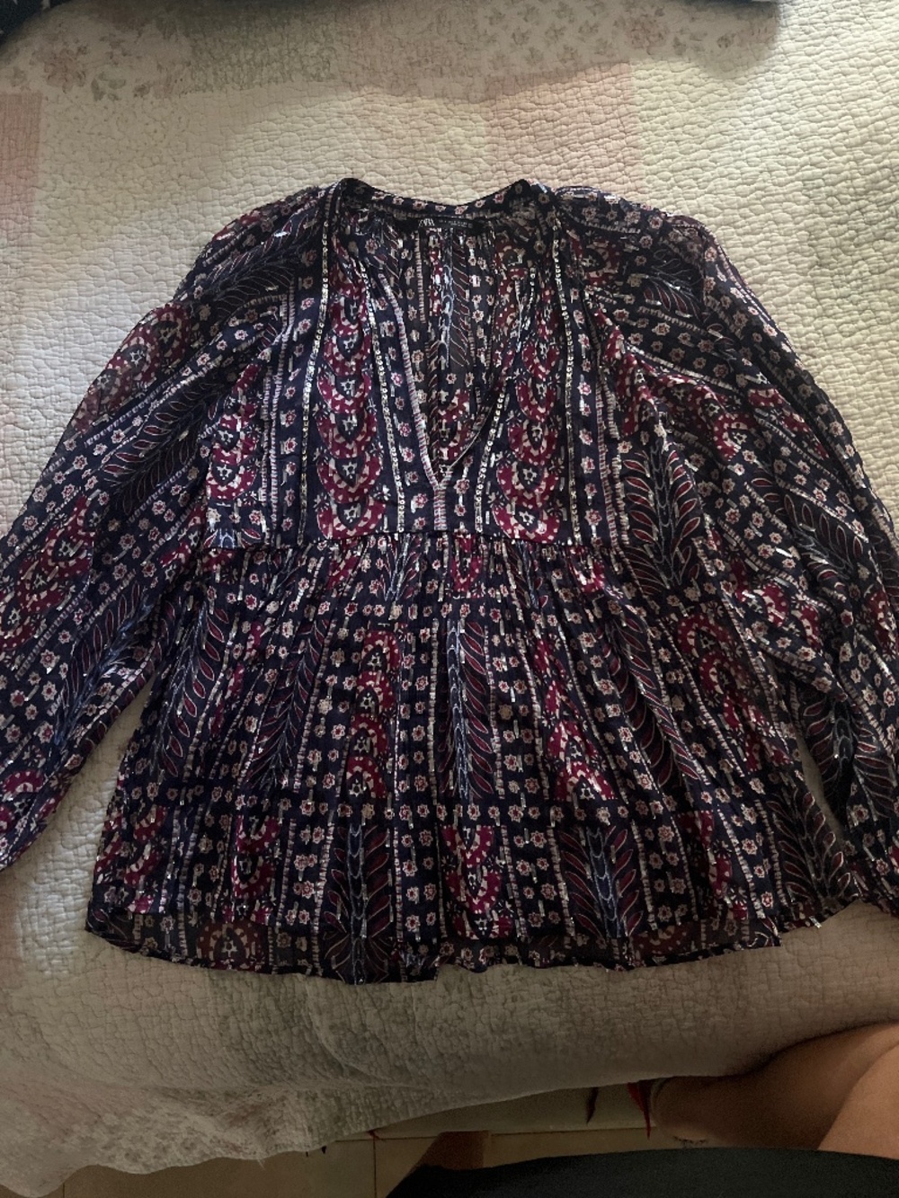 Zara blouse boho chic